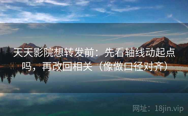 天天影院想转发前：先看轴线动起点吗，再改回相关（像做口径对齐）