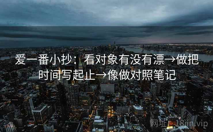 爱一番小抄：看对象有没有漂→做把时间写起止→像做对照笔记