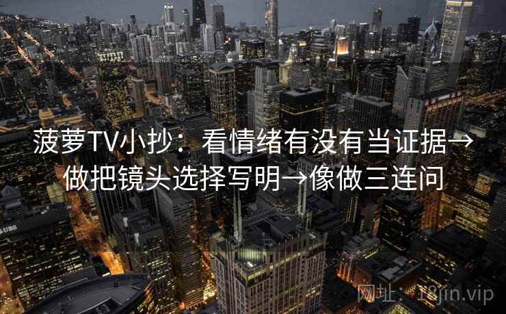 菠萝TV小抄：看情绪有没有当证据→做把镜头选择写明→像做三连问